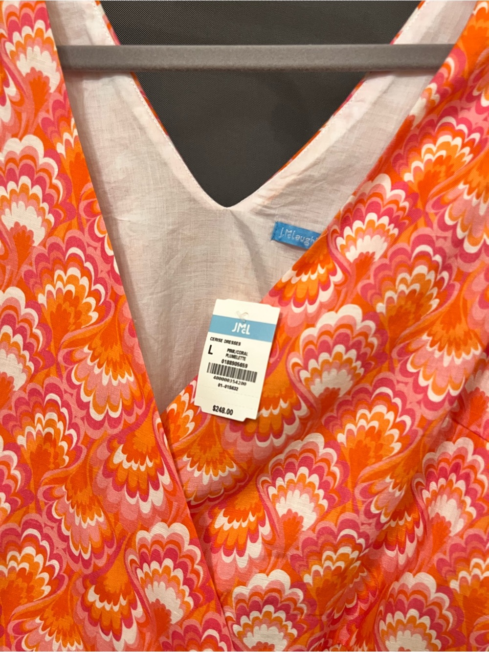 J. McLaughlin Orange & Pink Floral Wrap Tunic